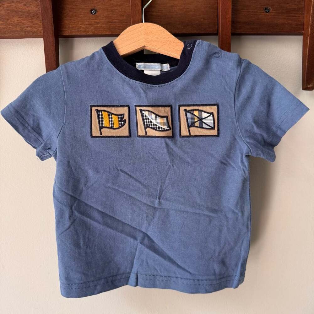 Janie and Jack Blue Nautical Flags T-Shirt boys 12-18 month